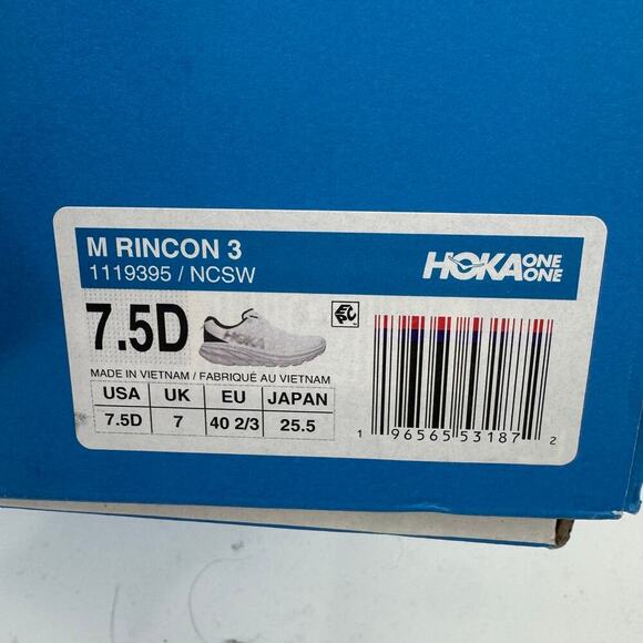 Hoka Men's Rincon 3 Mesh Upper Athletic Sneaker Nimbus Cloud Steel Wool 7.5D NWB - Picture 12 of 13